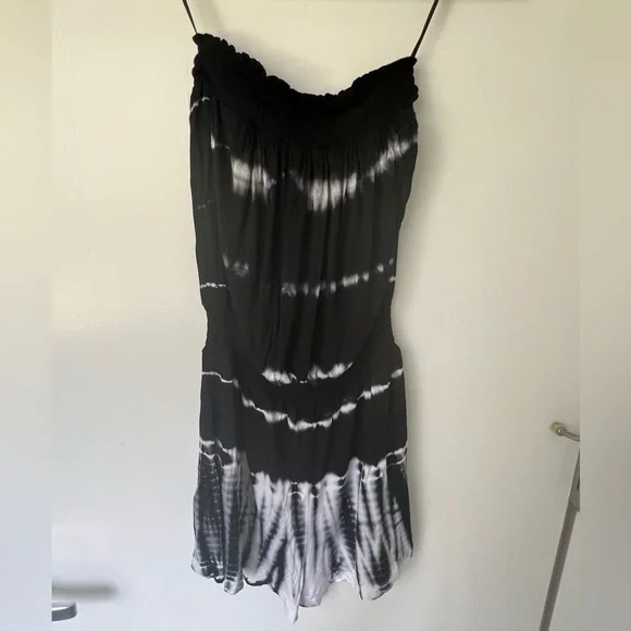Black and White Tie-Dye Romper - Picture 1 of 6